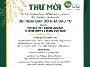 Thông báo thay đổi hình thức tổ chức Hội nghị gặp gỡ nhà đầu tư